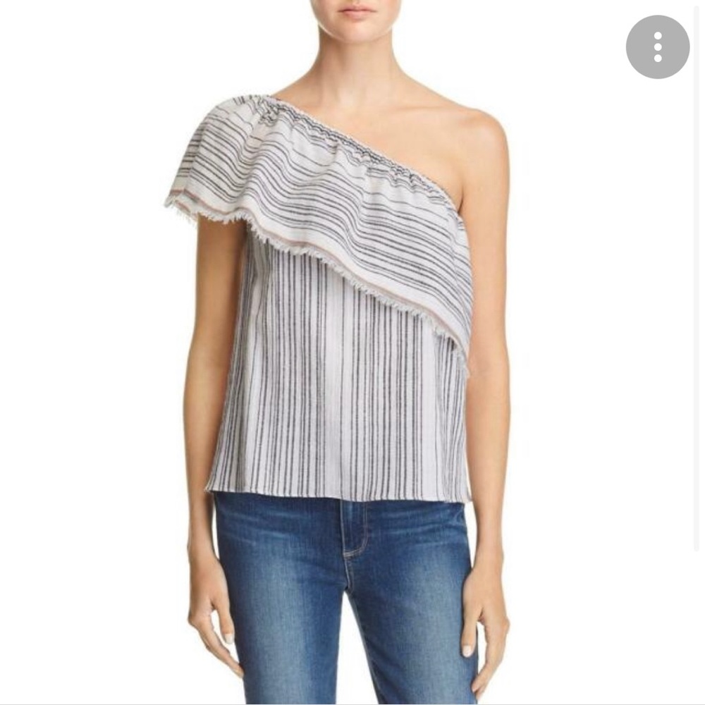 Bailey 44 One Shoulder Striped Top Sz L
